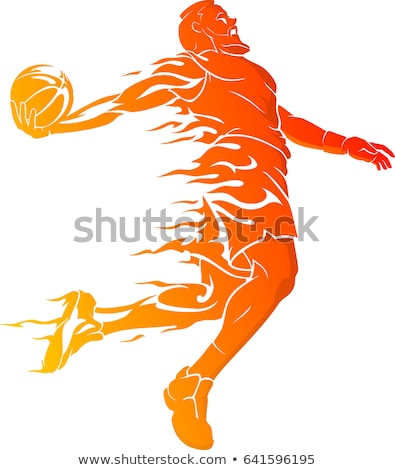 Сток-фото: Fiery Basketball Slam Dunk