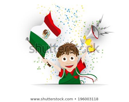 Stock fotó: Icon Man Illustration Design Waving A Mexican Flag