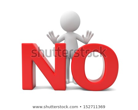 Foto stock: 3d Human With Red Stop Sign