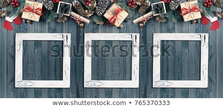 Foto d'archivio: Christmas Vintage Photo Frame With Santa Claus