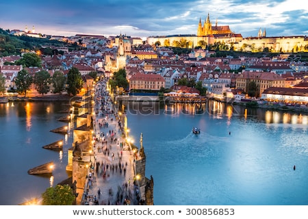 Stok fotoğraf: Aerial View Of Prague On A Sunny Day