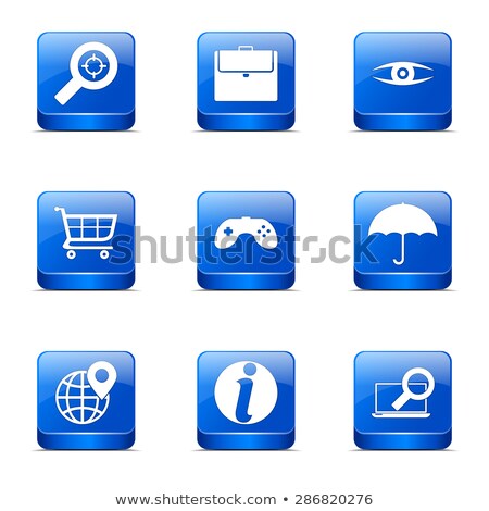 Foto stock: Seo Internet Sign Square Vector Blue Icon Design Set 10