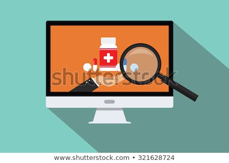 Stock photo: Search Online Instruction And Medical Services Icon Flat Design