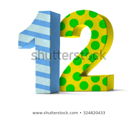 Stock photo: Colorful Paper Mache Number On A White Background - Number 12