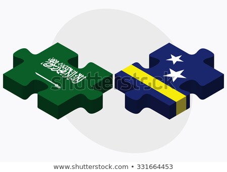 Foto stock: Saudi Arabia And Curacao Flags