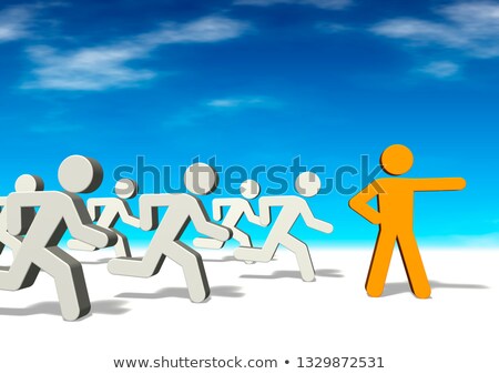 Stock photo: Agitator And Agitation Symbolic Figures Of People