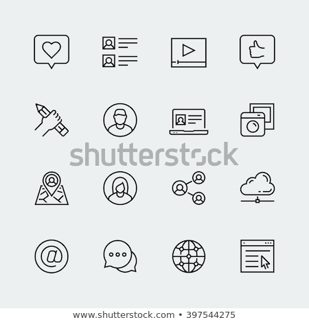 Stok fotoğraf: Social Media Text Outline With Symbols