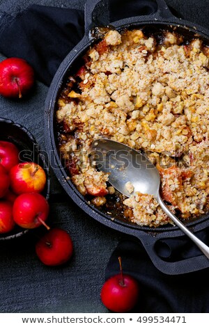 Stok fotoğraf: Apple Cramble With Oat Flakes