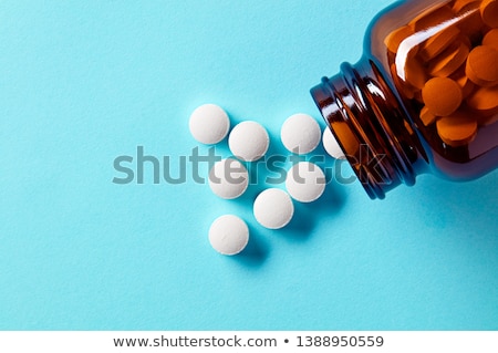 Сток-фото: Heap Of Antibiotic White Pills Closeup