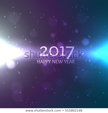 Zdjęcia stock: Shiny 2017 Happy New Year Design Background With Light Streaks