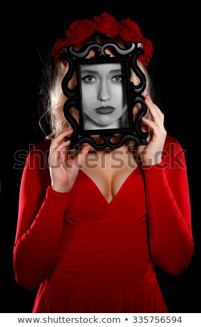 [[stock_photo]]: Conceptual Portrait Of A Woman Holding A Rose