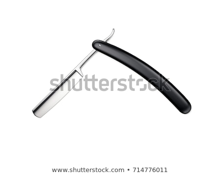 Foto d'archivio: White Sharp Straight Razor 3d Rendering