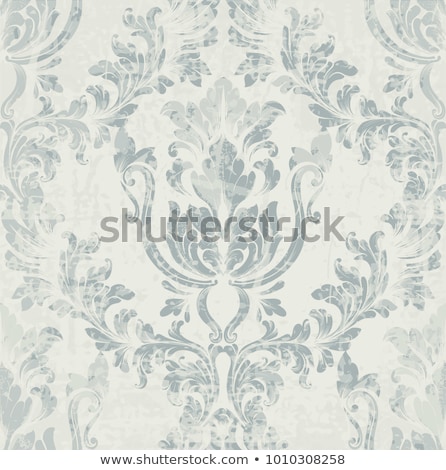 Stock photo: Silver Wallpaper With Damask Pattern