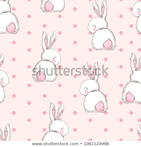 Foto stock: Little Hare Pattern Seamless Sweet Rabbit Background Children