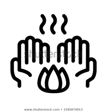 ストックフォト: Hands Fragrant Flower Icon Outline Illustration