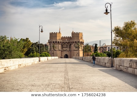 Сток-фото: Serranos Towers In Valencia Spain From Puente De Serranos Bridge