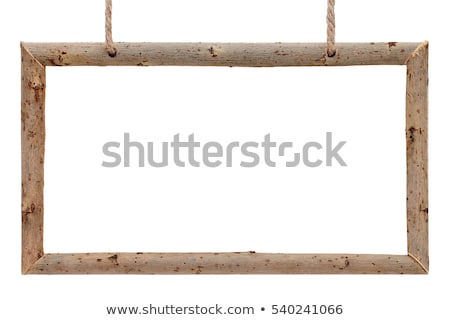 Сток-фото: Wooden Frame Hanging From A Tree Branch On The Grunge Background