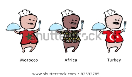 Chef Of Restaurant From Morocco Africa Turkey - Vector Illustration Foto stock © arzawen