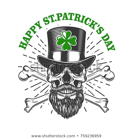 商業照片: St Patricks Day Green Skull Leprechaun Hat