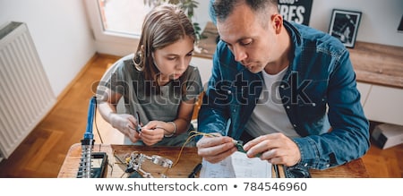 Stock fotó: Child Repairing Computer Part