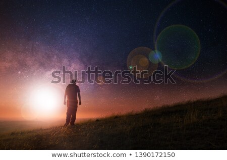 Lonely Man Walking Toward Mountain Stock Photo C Raggedstone Stockfresh