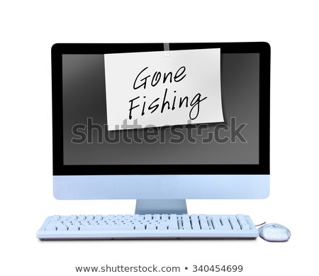 Stockfoto: Gone Fishing Note