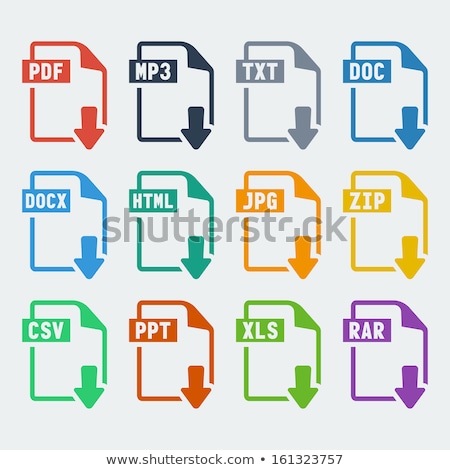 Stok fotoğraf: Pdf Document Red Vector Icon Button