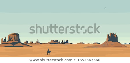 Сток-фото: Cowboy In The Desert