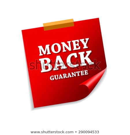 Stok fotoğraf: Money Back Red Sticky Notes Vector Icon Design