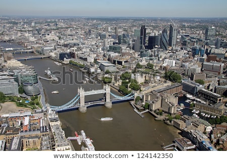 Foto stock: Aerial Overview Of London City With The Tower Bridge