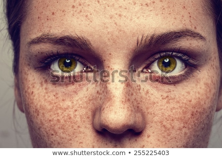 Сток-фото: Natural Brunette Woman With Freckles On Face
