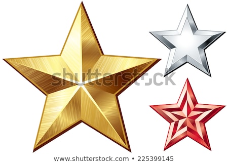 Set Of Military Gold Stars Stok fotoğraf © polygraphus