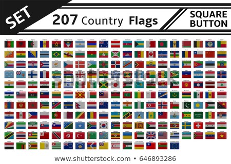 Stok fotoğraf: 207 Countries Flags Square Button