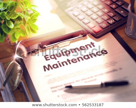Stockfoto: Clipboard With Mechanical Maintenance 3d