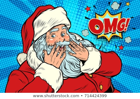 Foto stock: Omg Surprise Santa Claus Reaction