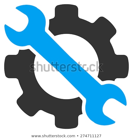 Foto d'archivio: Engineering Service Icon Gear And Wrench Repair Symbol