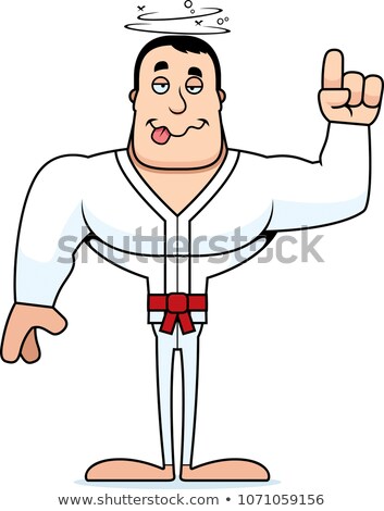 Stock photo: Cartoon Drunk Karate Man