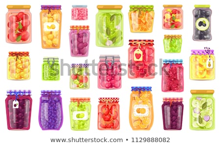 Stock photo: Preserved Food Posters Set Vector Illustration