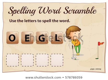 Stock foto: Spelling Word Scramble Template With Word Golf