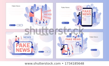 Stock fotó: Fake News Concept Landing Page