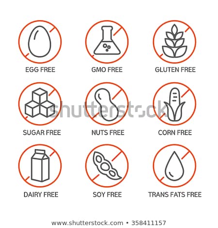 Foto stock: Allergen Free Sign Fat Food Vector Thin Line Icon
