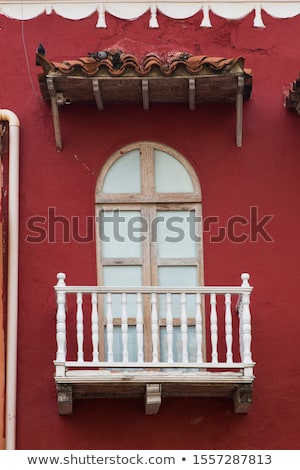Foto stock: Typical Latin American Colonial Window In Cartagena Colombia