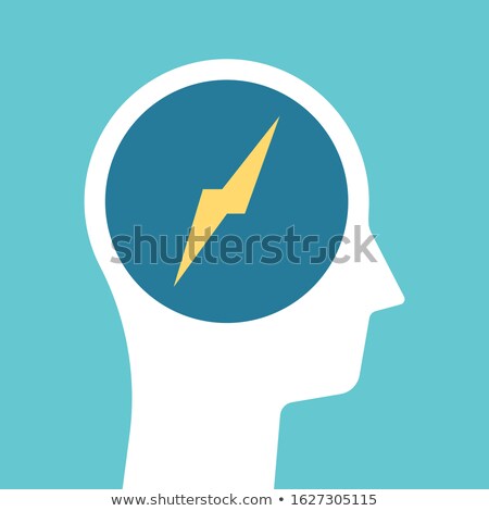 Stock fotó: Lightning Idea Inside Head Silhouette