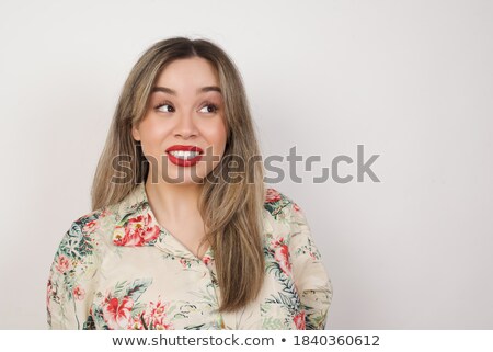 Stockfoto: Clueless Cute Woman Posing Against A White Background