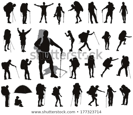 Mountain Climber Silhouette Vector Сток-фото © vadimmmus