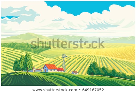 Foto stock: Fertile Land And Hills In The Distance