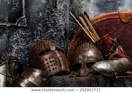 Stock photo: Medieval Knight On Grey Background