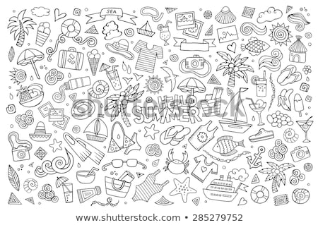 Doodle Vector Set Of Summer Vacation Stok fotoğraf © balabolka