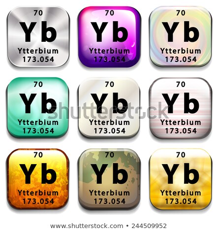 Foto d'archivio: A Periodic Table Button Showing The Ytterbium