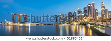 Stok fotoğraf: Singapore City Skyline At Evening Twilight